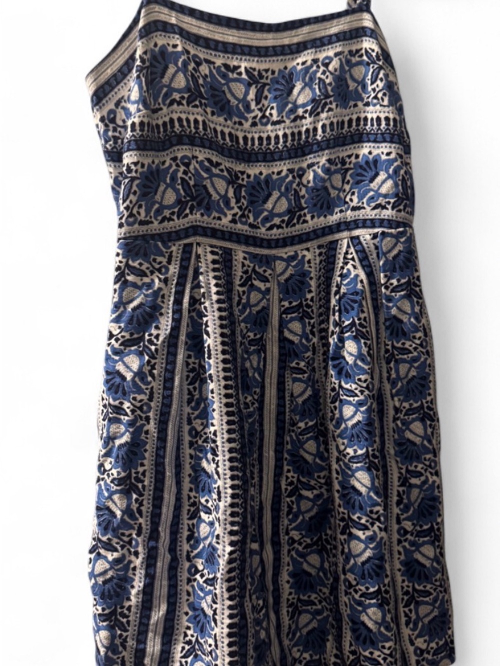 Loft Size 0 Blue and white Floral A-Line Dress